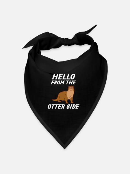 Otter Gift Hello From the Otter Side - Bandana Dreieckstuch - Schwarz