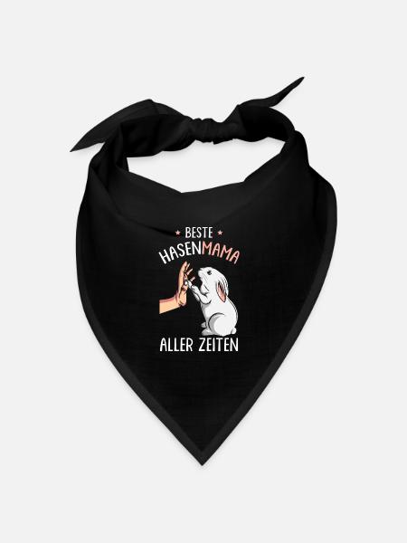 Hasenmama Hase Kaninchen Hasen - Bandana Dreieckstuch - Schwarz