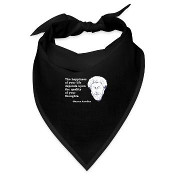 Marcus Aurelius Zitat Philosophie Philosoph Stoic - Bandana Dreieckstuch - Schwarz - Vorne