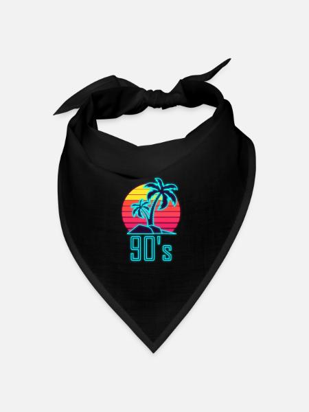 90er Mottoparty 90er Outfit 90er Retro 90er Jahre - Bandana Dreieckstuch - Schwarz