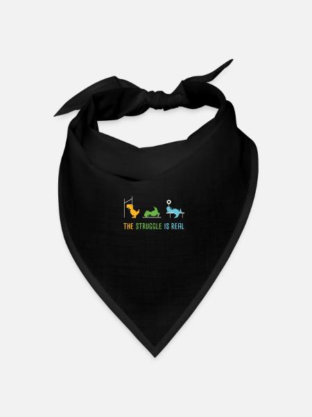The Struggle Is Real Funny Dinosaur Gym - Bandana Dreieckstuch - Schwarz
