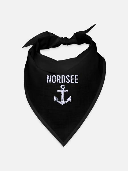 Nordsee - Bandana Dreieckstuch - Schwarz