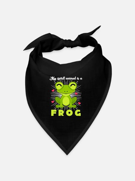 Frosch Frösche - Bandana Dreieckstuch - Schwarz