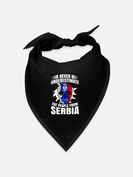 Serbien - Bandana Dreieckstuch - Schwarz