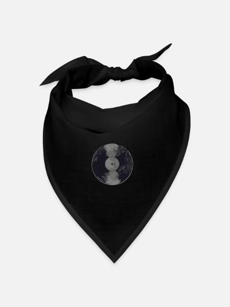 Schallplatte Schallplatten Plattenspieler Geschenk - Bandana Dreieckstuch - Schwarz