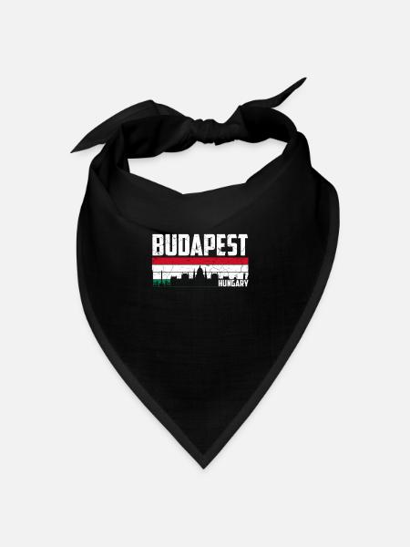 Budapest Skyline Ungarn - Bandana Dreieckstuch - Schwarz