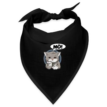 Katze Kater Streiken Ärgern Null Bock Keine Lust - Bandana Dreieckstuch - Schwarz - Vorne