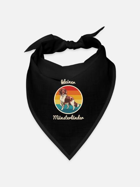 Kleiner Münsterländer Münsti Mundsterlander Hund - Bandana Dreieckstuch - Schwarz