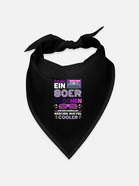 80er Mädchen 80er Jahre 1980er Jahre Geschenk - Bandana Dreieckstuch - Schwarz
