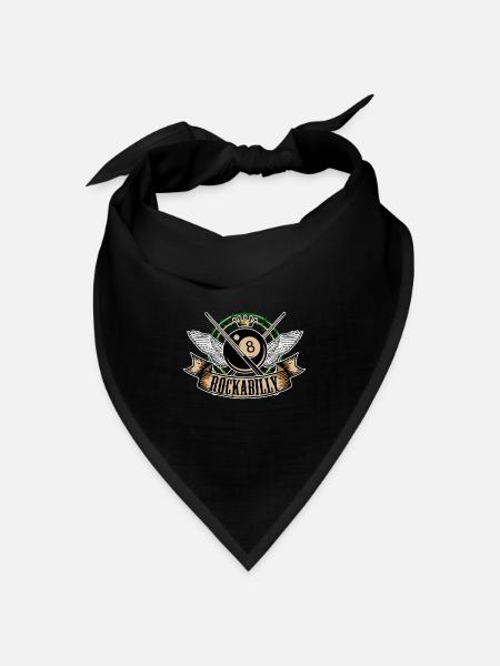 Rock n Roll Pool Billard 8 Rockabilly - Bandana Dreieckstuch - Schwarz