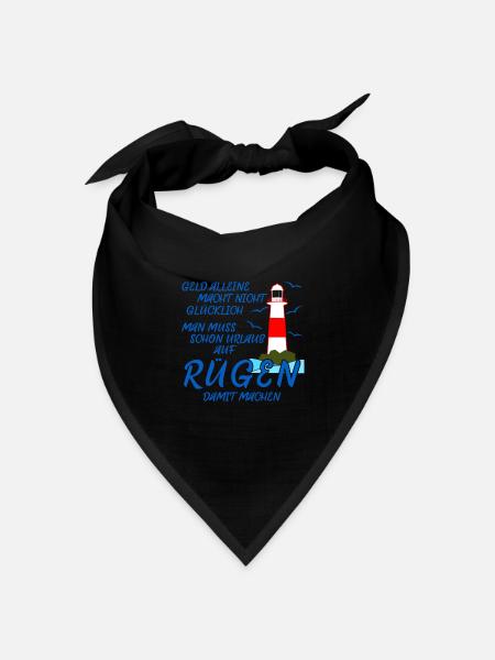 Rügen Spruch Insel Witz - Bandana Dreieckstuch - Schwarz