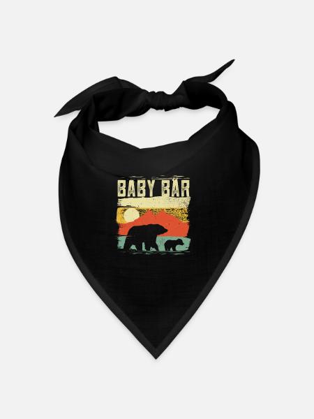 Baby Bär Papa Bär Partnerlook - Bandana Dreieckstuch - Schwarz