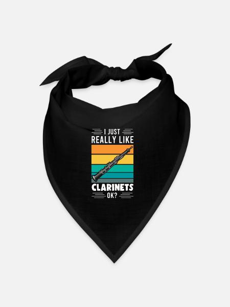 Klarinette Klarinetten Klarinette Spieler Geschenk - Bandana Dreieckstuch - Schwarz