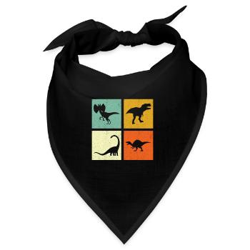 Dino Dinosaurier - Bandana Dreieckstuch - Schwarz - Vorne