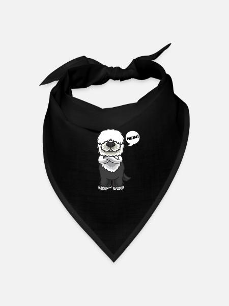 Sturer Old English Sheepdog Hund lustig Hundefan - Bandana Dreieckstuch - Schwarz