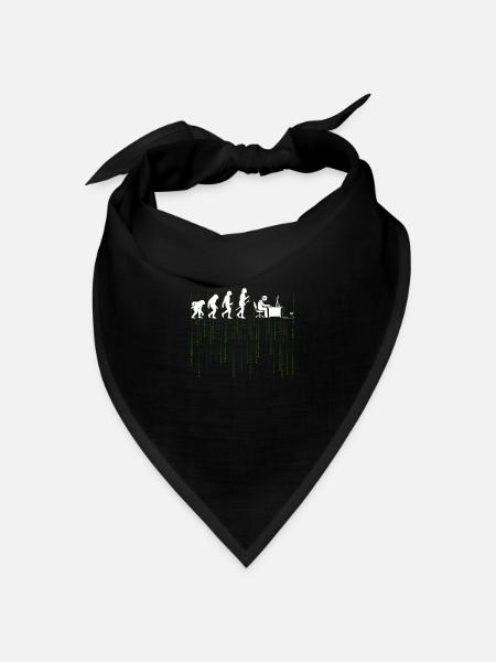 Evolution Computer Enticklung Bürarbeit Geschenk - Bandana Dreieckstuch - Schwarz