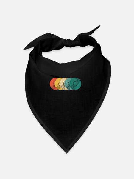 Retro Vinyl Schallplatte Plattensammler - Bandana Dreieckstuch - Schwarz