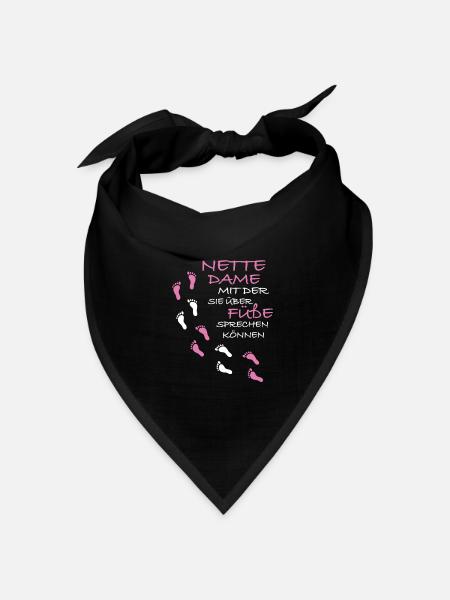 Nette Dame mit der Sie über Füße sprechen - Bandana Dreieckstuch - Schwarz