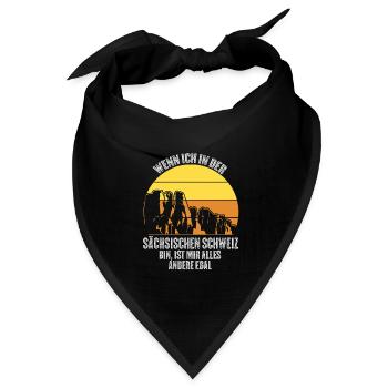 Sächsische Schweiz Retro Spruch - Bandana Dreieckstuch - Schwarz - Vorne