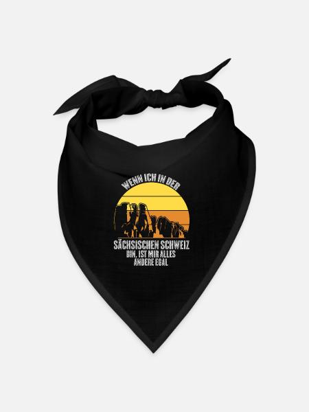 Sächsische Schweiz Retro Spruch - Bandana Dreieckstuch - Schwarz