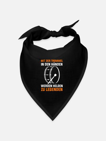 Trommel Trommler Drummer Marschtrommel - Bandana Dreieckstuch - Schwarz