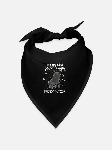 Keine Pferdehaare Friesen Glitzer Pferdeliebhaber - Bandana Dreieckstuch - Schwarz