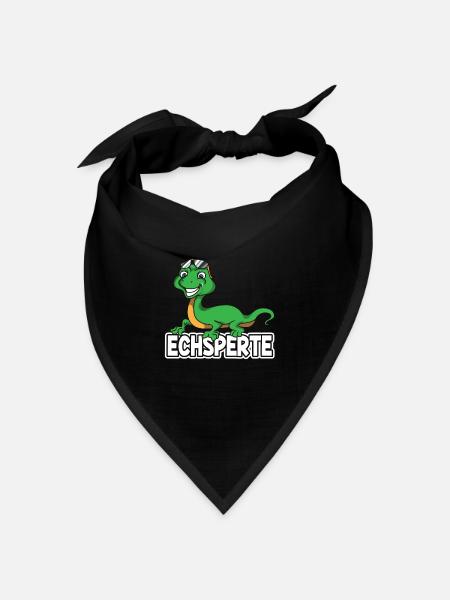 Echsperte Echse Reptilien Eidechse Experte Spruch - Bandana Dreieckstuch - Schwarz