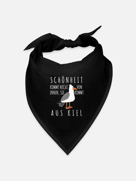 Kiel Spruch Witz Möwe - Bandana Dreieckstuch - Schwarz