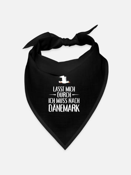 Lasst mich durch ich muss nach Dänemark Möwe - Bandana Dreieckstuch - Schwarz