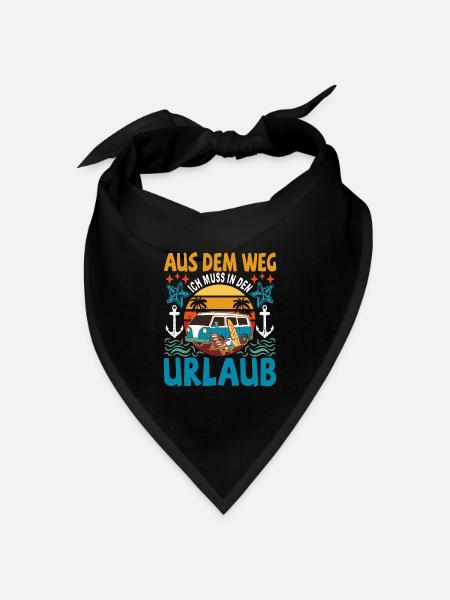 Aus dem Weg ich muss in den Urlaub Strandurlaub - Bandana Dreieckstuch - Schwarz