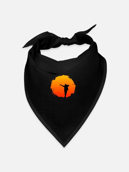 Tanzen Silhouette Freiheit Sunset Dance Musik - Bandana Dreieckstuch - Schwarz