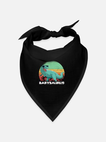 Babysaurus - Baby Dinosaurier Dino Unicorn - Bandana Dreieckstuch - Schwarz