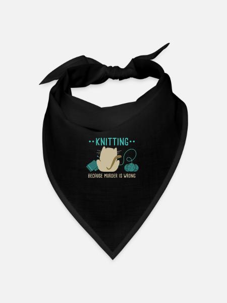 Knitting Because Murder Is Wrong Knitting Lover - Bandana Dreieckstuch - Schwarz