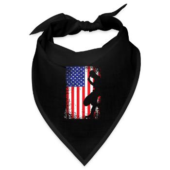 Amerikanischer Cowboy mit Flagge der USA - Bandana Dreieckstuch - Schwarz - Vorne