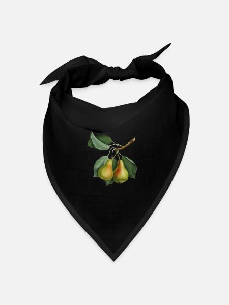 Vintage Birne, botanische Illustration, Zeichnung - Bandana Dreieckstuch - Schwarz