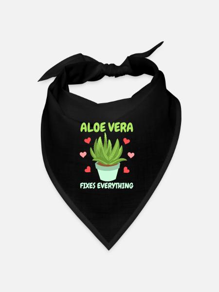 Aloe Vera Sukkulente - Bandana Dreieckstuch - Schwarz