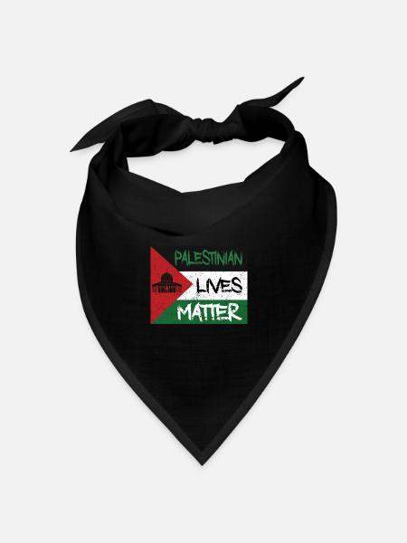 Palestinian Lives Matter Free Palestine Flag Gaza - Bandana Dreieckstuch - Schwarz