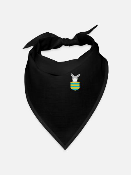 Drolliger Esel in Brusttasche - Herren, Damen Kind - Bandana Dreieckstuch - Schwarz