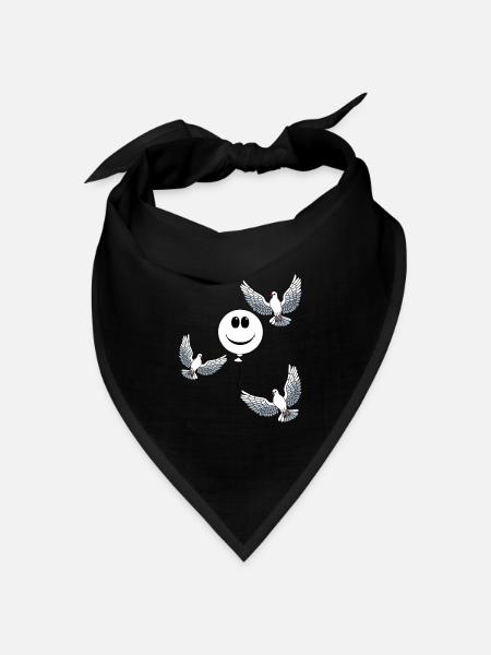 Himmlisch Luftballon Friedenstauben Tauben Frieden - Bandana Dreieckstuch - Schwarz