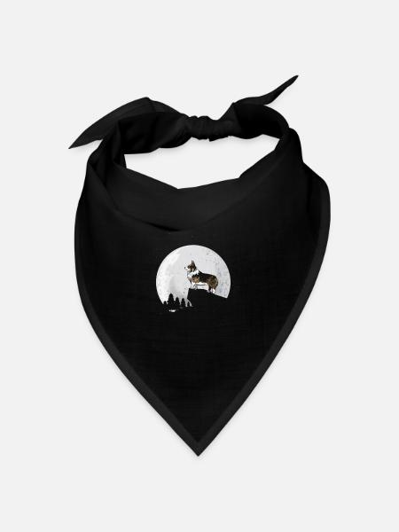 Cardigan Welsh Corgi Corgie Hunde Mond Geschenk - Bandana Dreieckstuch - Schwarz