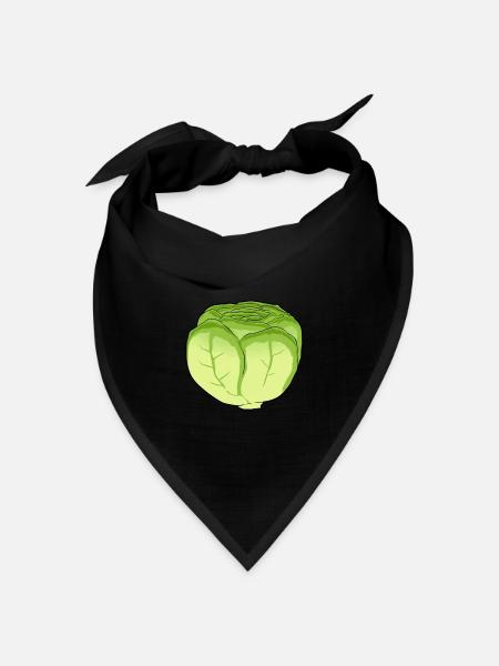 Eisbergsalat Salat Kohl Kohlkopf Gemüse Küche - Bandana Dreieckstuch - Schwarz