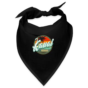 SommerStrandurlaub - Kauai Hawaii - Bandana Dreieckstuch - Schwarz - Vorne