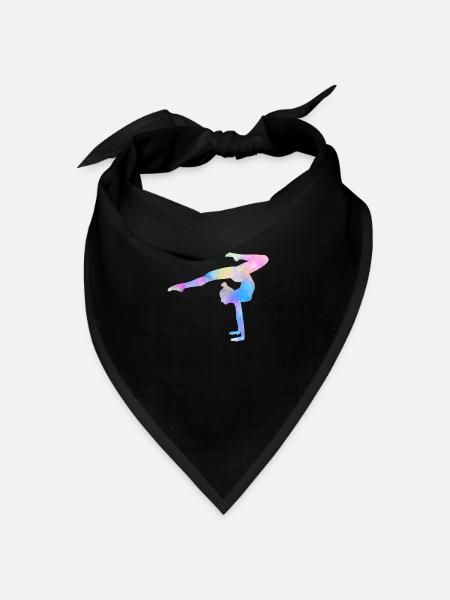 Gymnastin Gymnastik Turnen Geschenk Damen Aquarell - Bandana Dreieckstuch - Schwarz