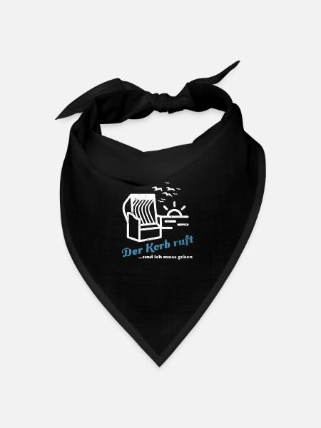 Der Korb ruft - Strandkorb Erholung Strand - Bandana Dreieckstuch - Schwarz