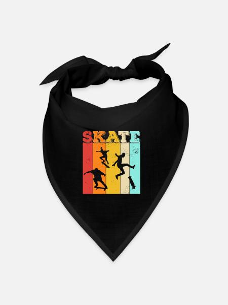 Skate, skaten, Skater, Skateboard - Bandana Dreieckstuch - Schwarz
