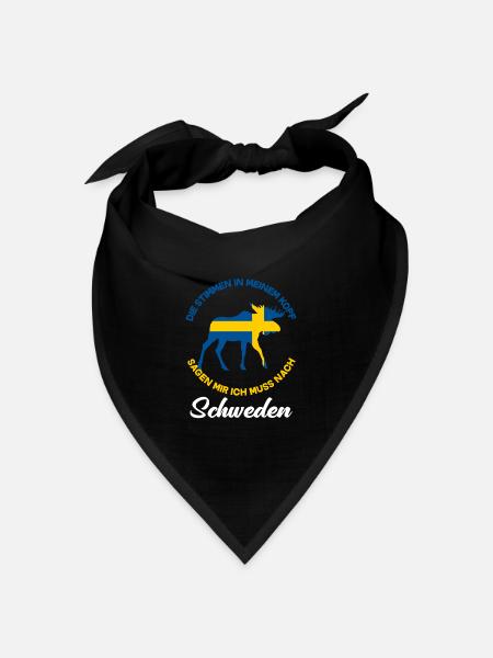 Schweden Elch Stimmen Schwede Geschenk - Bandana Dreieckstuch - Schwarz