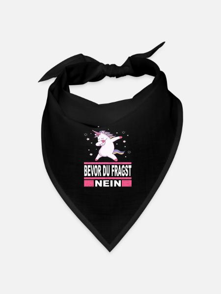 Bevor du fragst nein - Lustige Sprüche Funny - Bandana Dreieckstuch - Schwarz