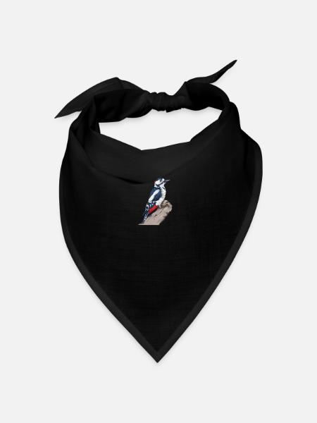 Buntspecht I Vogel Jäger Wald Motiv für - Bandana Dreieckstuch - Schwarz