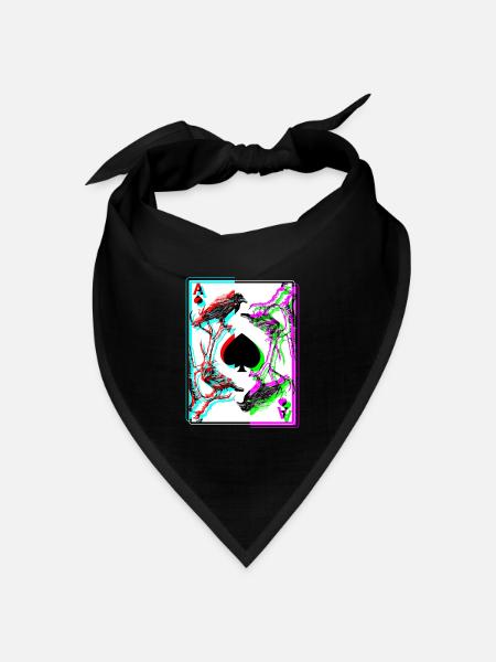 Krähe And The Ace Of Spade Okkultes Death Rabe - Bandana Dreieckstuch - Schwarz