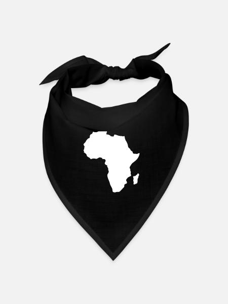 Afrika Kontinent Karte weiß - Bandana Dreieckstuch - Schwarz